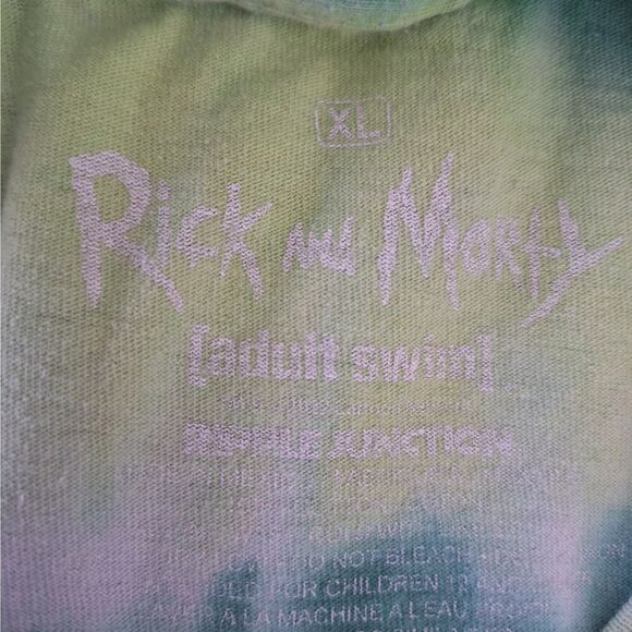 Rick And Morty Mens Graphic T Shirt Adult Swim Cartoon Tie Die Hippie Rare XL - Picture 3 of 8